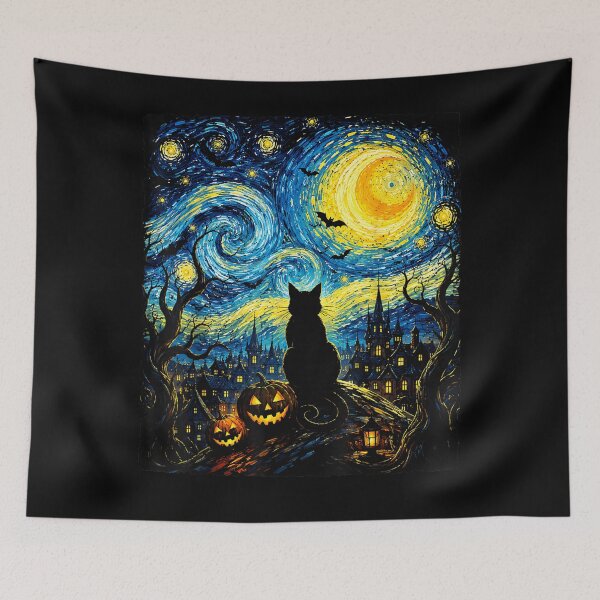 Item preview, Black Cat Starry Night Van Gogh Halloween Costume Men Women designed and sold by ALICIAxGONZALEZ.