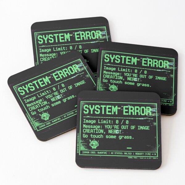 Item preview, System Error AI Image Limit Retro Terminal Glitch Screen Design designed and sold by Yellowriversss.