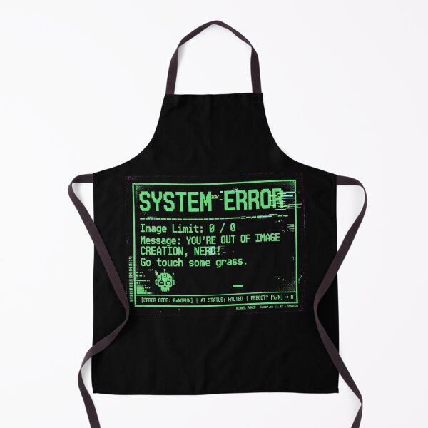 Item preview, System Error AI Image Limit Retro Terminal Glitch Screen Design designed and sold by Yellowriversss.