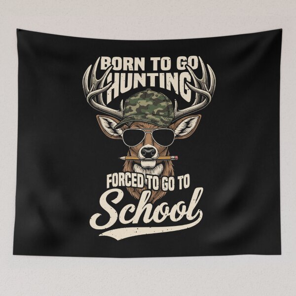 Item preview, Born to Go Hunting Forced to Go Back to School Camo Deer Boy designed and sold by ALICIAxGONZALEZ.