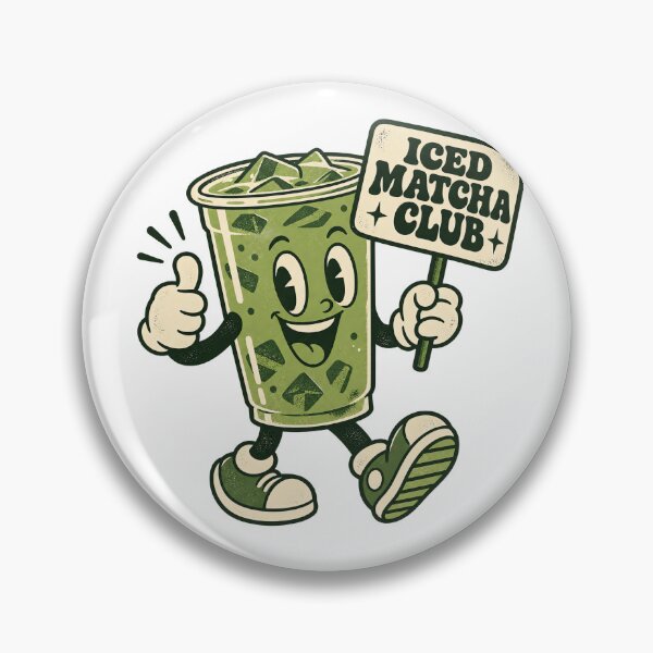 Item preview, Iced Matcha Club Retro 70s Matcha Mascot designed and sold by urbinet.