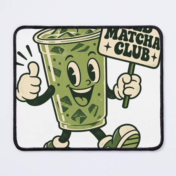 Item preview, Iced Matcha Club Retro 70s Matcha Mascot designed and sold by urbinet.