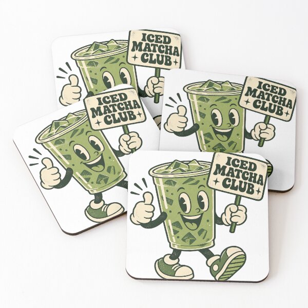 Item preview, Iced Matcha Club Retro 70s Matcha Mascot designed and sold by urbinet.