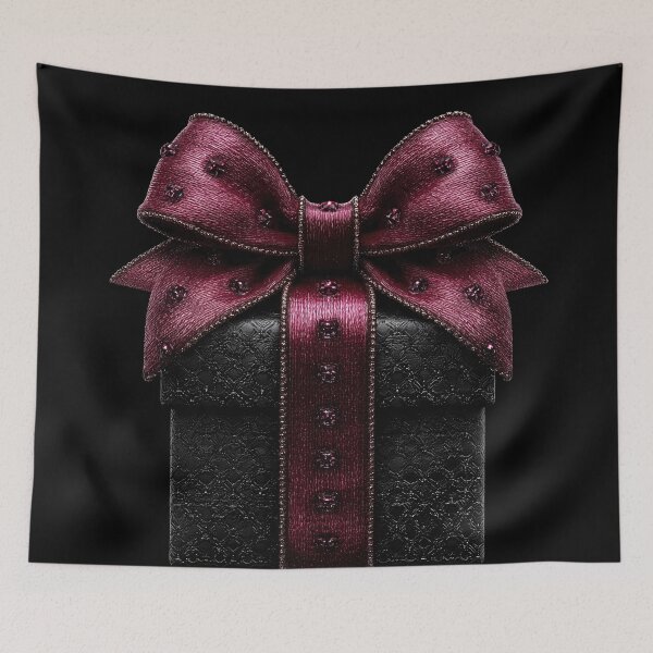 Item preview, Elegant Black Gift Box with Burgundy Ribbon designed and sold by colorful-white.