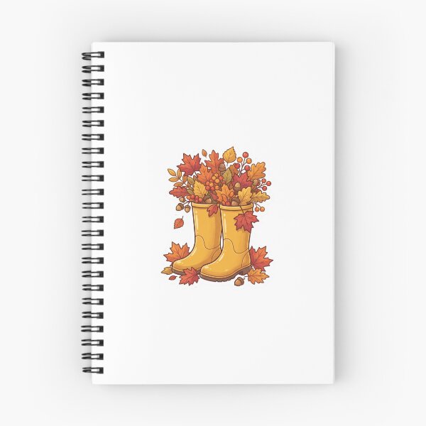 Item preview, Yellow Rain Boots with Autumn Fall Leaves & Acorns designed and sold by Mellow Doodle Co..