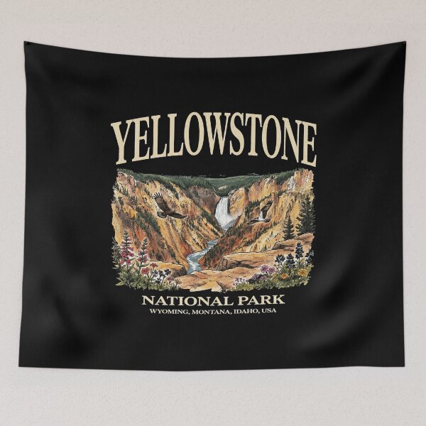Item preview, Yellowstone National Park Vintage Landscape  designed and sold by AbigailP792708.