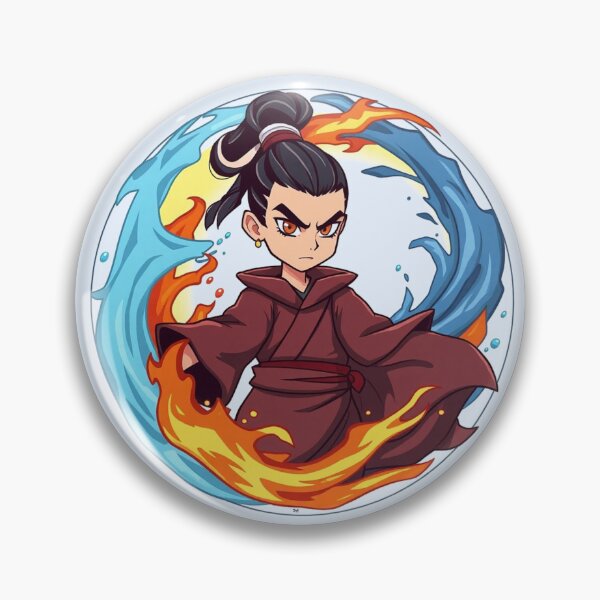 Item preview, Avatar Airbender Fire and Water Element Bender Anime Art designed and sold by Fine-Arts-Lab.
