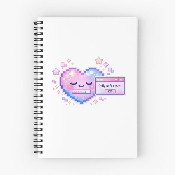 Item preview, Daily Soft Reset – Pastel Pixel Heart Kawaii Digital Art designed and sold by Sommium .