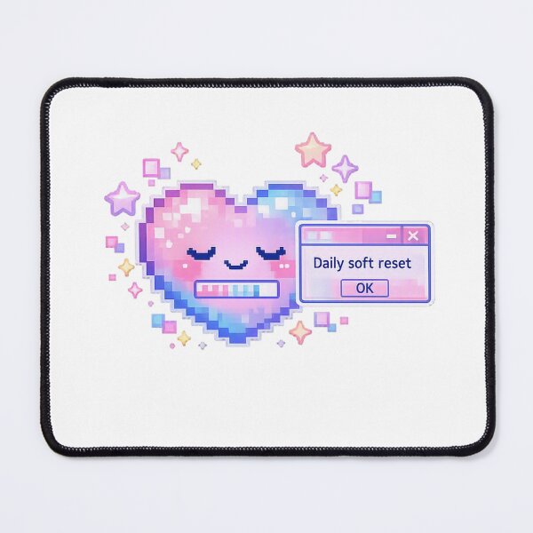 Item preview, Daily Soft Reset – Pastel Pixel Heart Kawaii Digital Art designed and sold by Sommium .
