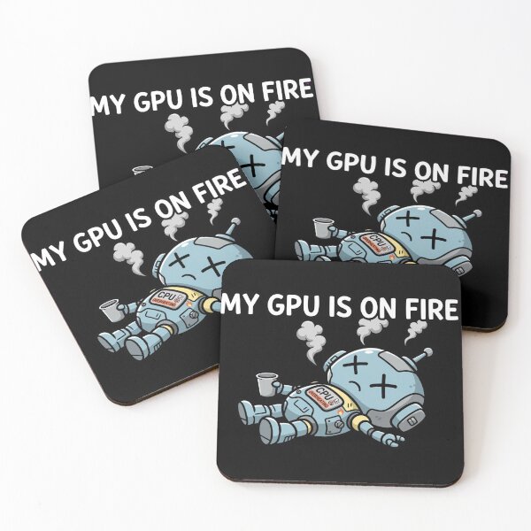 Item preview, My GPU Is On Fire Funny Dead Robot Overheating Illustration designed and sold by Yellowriversss.