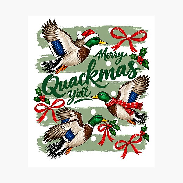 Item preview, Stripes Merry Quackmas designed and sold by milomatchart.