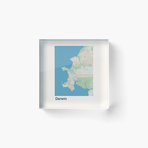 Aperçu de l'œuvre Art cartographique minimaliste de Darwin créée et vendue par MapsNerd.