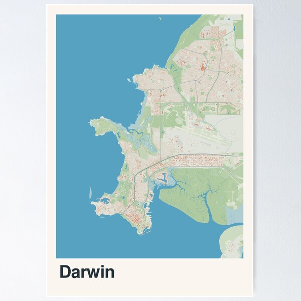 Item preview, Darwin Minimalistic Map Art designed and sold by MapsNerd.