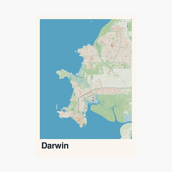 Item preview, Darwin Minimalistic Map Art designed and sold by MapsNerd.