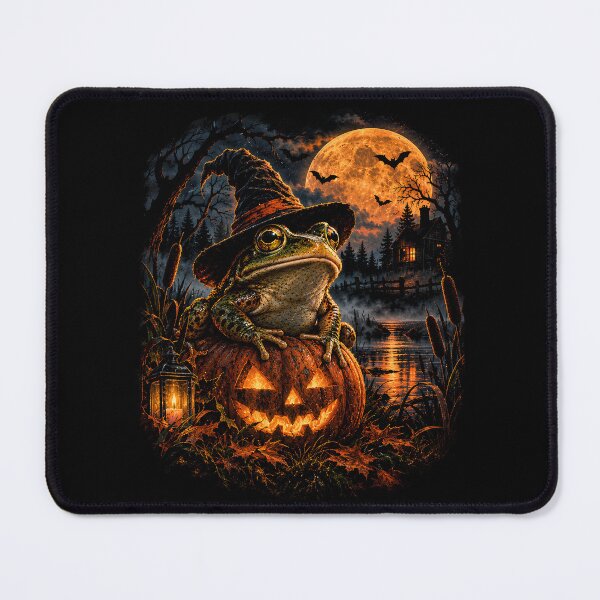 Item preview, Witch Frog Halloween Pumpkin Cottagecore Dark Academia designed and sold by Emmatshirt1.