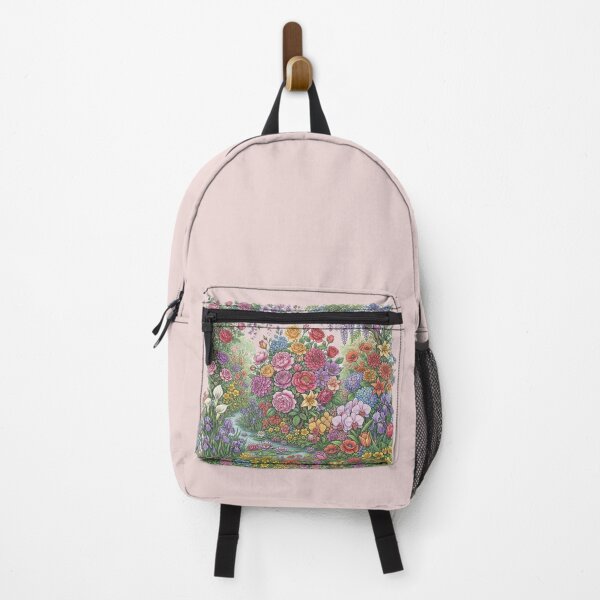 Item preview, Enchanted Floral Garden and Stream Watercolor Art designed and sold by DrAsmaaMohamed.