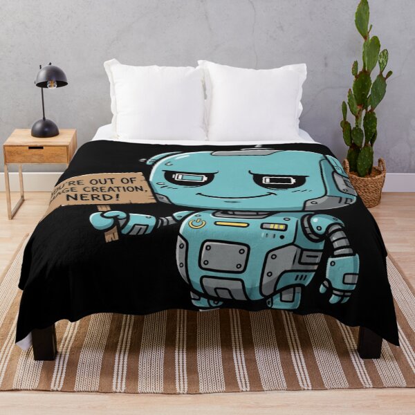 Item preview, Sassy Robot Mascot Low Battery Eyes Funny Sign Illustration designed and sold by Yellowriversss.