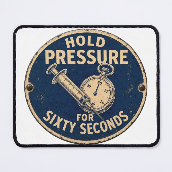 Item preview, Hold Pressure For Sixty Seconds Vet Tech Sign designed and sold by BoosterShop.