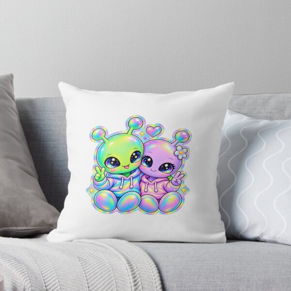 Item preview, Cute Kawaii Alien Bestie Holographic Sticker designed and sold by thenksticker.