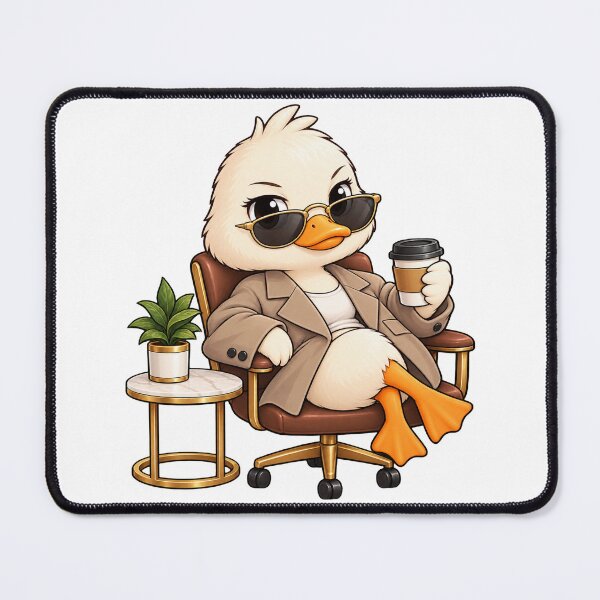 Item preview, Chic Business Duck with Coffee – Funny Classy Duck Cartoon Sticker designed and sold by CreativeCharmCo.