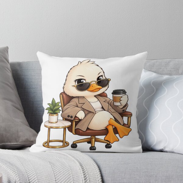 Item preview, Chic Business Duck with Coffee – Funny Classy Duck Cartoon Sticker designed and sold by CreativeCharmCo.