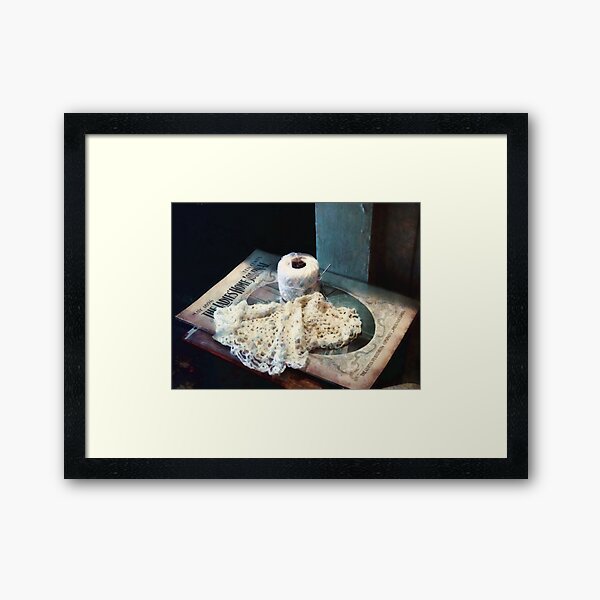 Doily and Crochet Thread Framed Art Print