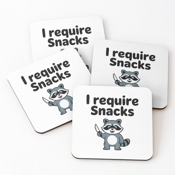 Item preview, I Require Snacks – Funny Raccoon Meme Design designed and sold by LoFizzy.