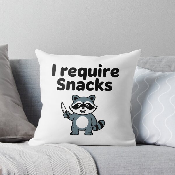Item preview, I Require Snacks – Funny Raccoon Meme Design designed and sold by LoFizzy.