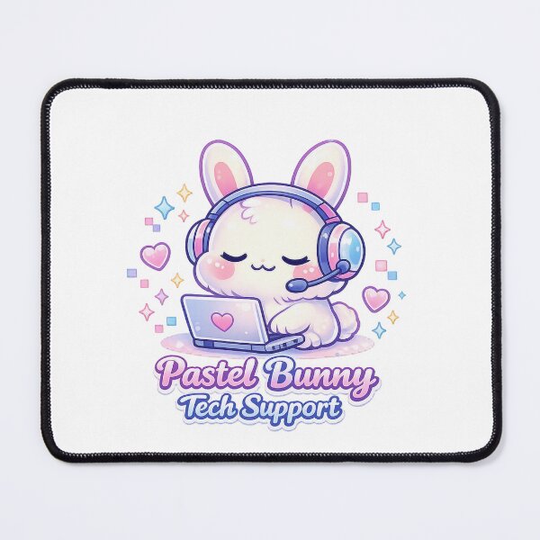 Item preview, Pastel Bunny Tech Support Kawaii Helper Art designed and sold by Sommium .