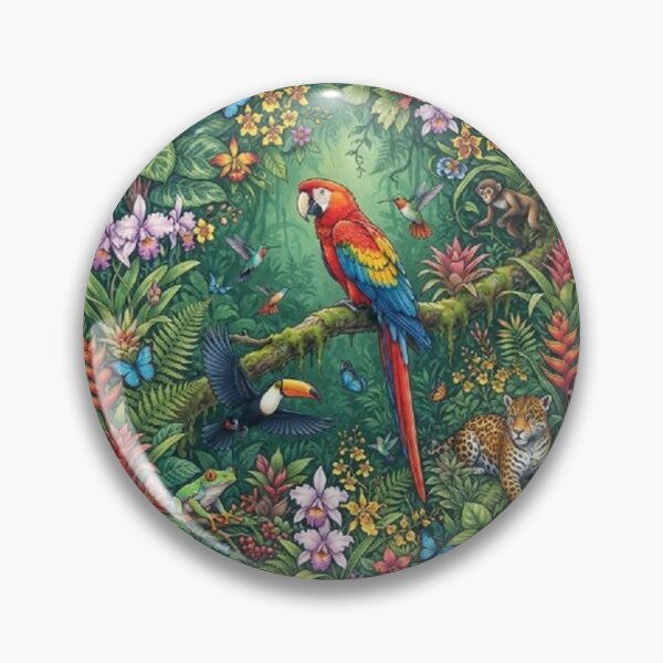 Item preview, Exotic Rainforest Wildlife Ecosystem and Jungle Animals Art designed and sold by DrAsmaaMohamed.