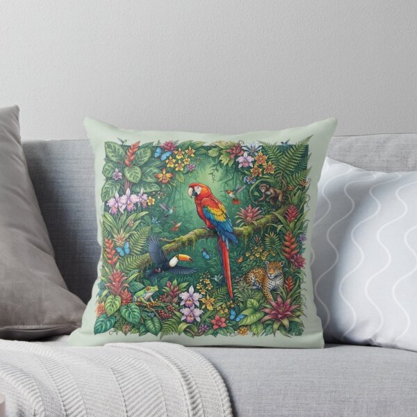 Item preview, Exotic Rainforest Wildlife Ecosystem and Jungle Animals Art designed and sold by DrAsmaaMohamed.