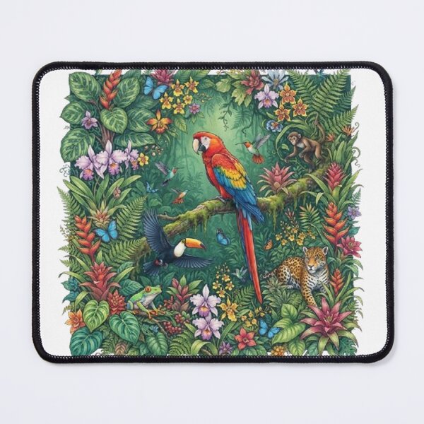 Item preview, Exotic Rainforest Wildlife Ecosystem and Jungle Animals Art designed and sold by DrAsmaaMohamed.