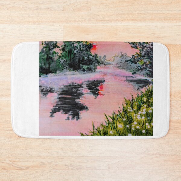 Item preview, Serene Pink Sunset Lake designed and sold by falkowinstagram.