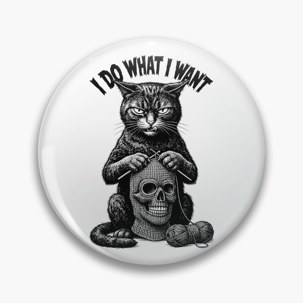Item preview, Crochet Cat Skull Halloween Crocheting I Do What I Want designed and sold by GrandeDuc.