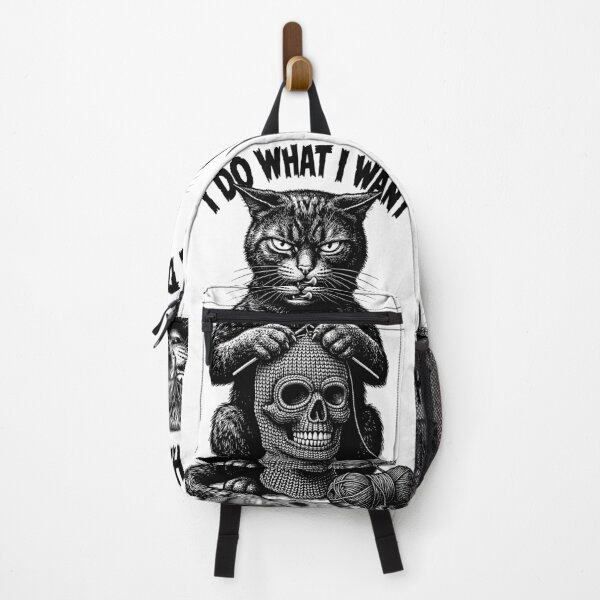 Item preview, Crochet Cat Skull Halloween Crocheting I Do What I Want designed and sold by GrandeDuc.