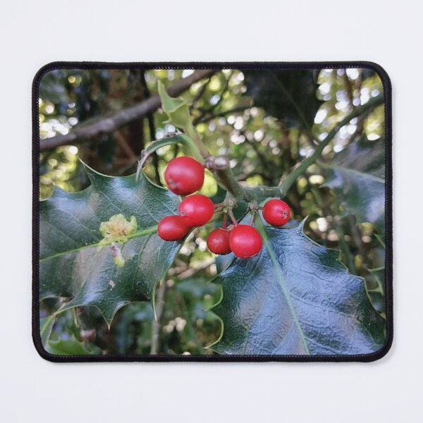 Item preview, Red Holly Berries and Green Leaves designed and sold by PhuongVoArt.