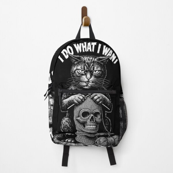 Item preview, Crochet Cat Skull Halloween Crocheting I Do What I Want designed and sold by GrandeDuc.