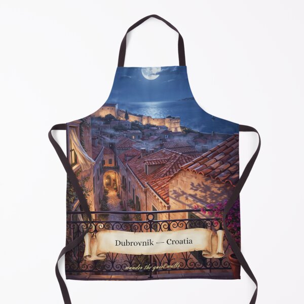 Item preview, Dubrovnik Moonlit Balcony Streetscape — Romantic Mediterranean Night Art designed and sold by stickercuffs.