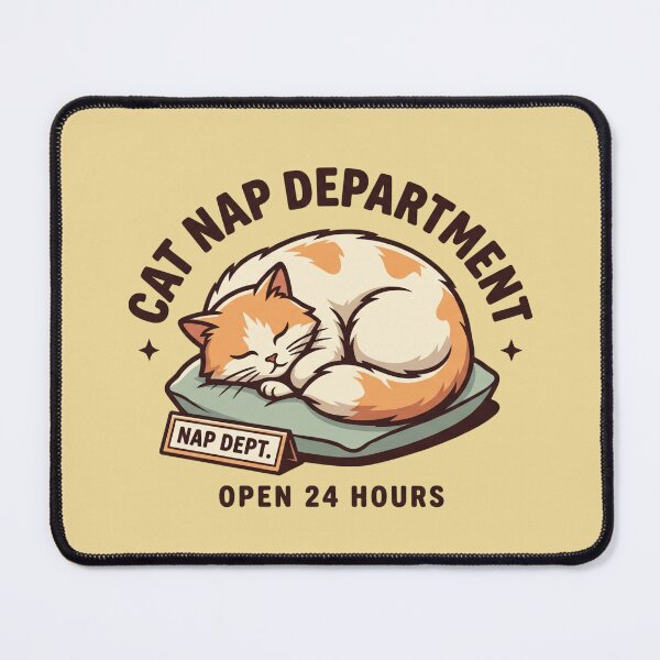 Item preview, Cat Nap Department Funny Sleeping Cat Retro Emblem Open 24 Hours Logo designed and sold by BiniClicks.