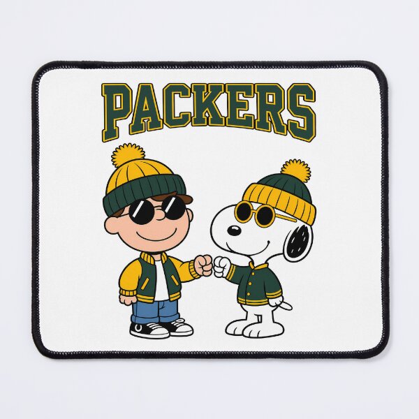 Item preview, Charlie Brown & Snoopy Green Bay Packers Football Retro F296 designed and sold by GLUVY-THEME.