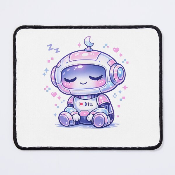 Item preview, Sleepy Robot 1 Percent Battery Pastel Kawaii Art designed and sold by Sommium .