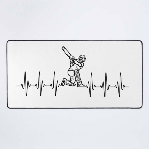 Item preview, Cricket Heartbeat ECG | Cricket Batsman Pulse Line Art Design designed and sold by StyxIND.