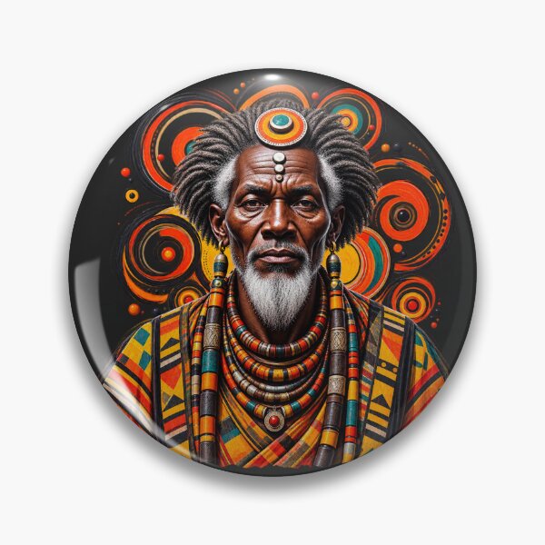 Item preview, African Spiritual Elder Portrait Art | Ancestral Wisdom Keeper | African Spirituality Wall Art designed and sold by 'VARI'.