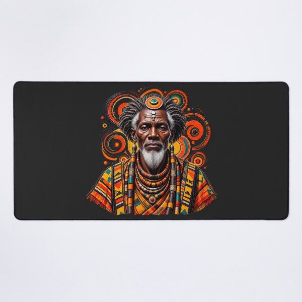 Item preview, African Spiritual Elder Portrait Art | Ancestral Wisdom Keeper | African Spirituality Wall Art designed and sold by 'VARI'.