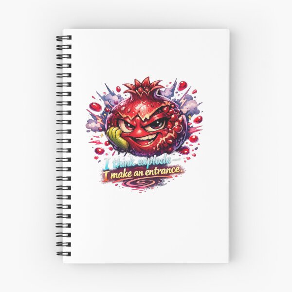 Item preview, Explosive Entrance Pomegranate Pastel Kawaii Fruit Humor Art designed and sold by Sommium .