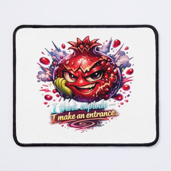 Item preview, Explosive Entrance Pomegranate Pastel Kawaii Fruit Humor Art designed and sold by Sommium .