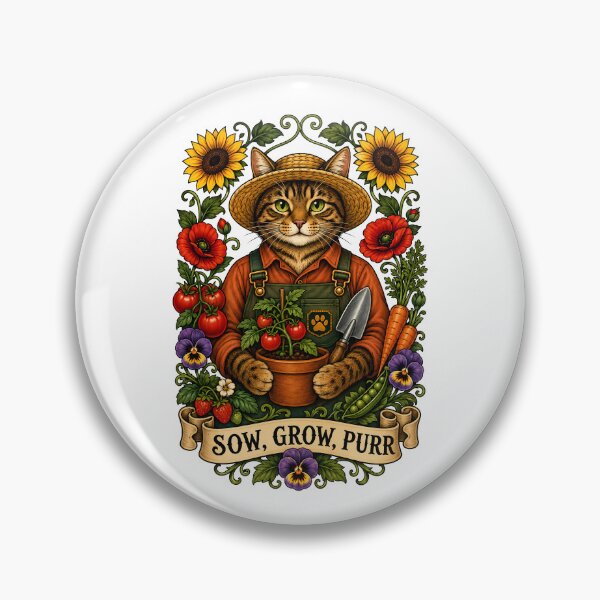 Artikelvorschau, Säen, Wachsen, Schnurren, Gärtner, Katzenkunst entworfen und verkauft von Old's Cool Cat Studio.