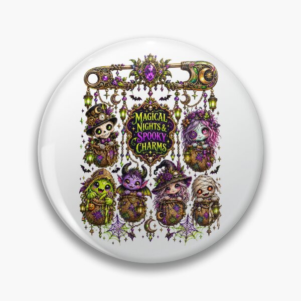 Item preview, Halloween Magical Nights Spooky Charms Safety Pin designed and sold by Sovereign Supply Co..