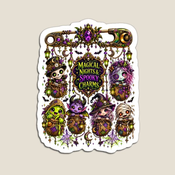 Item preview, Halloween Magical Nights Spooky Charms Safety Pin designed and sold by Sovereign Supply Co..
