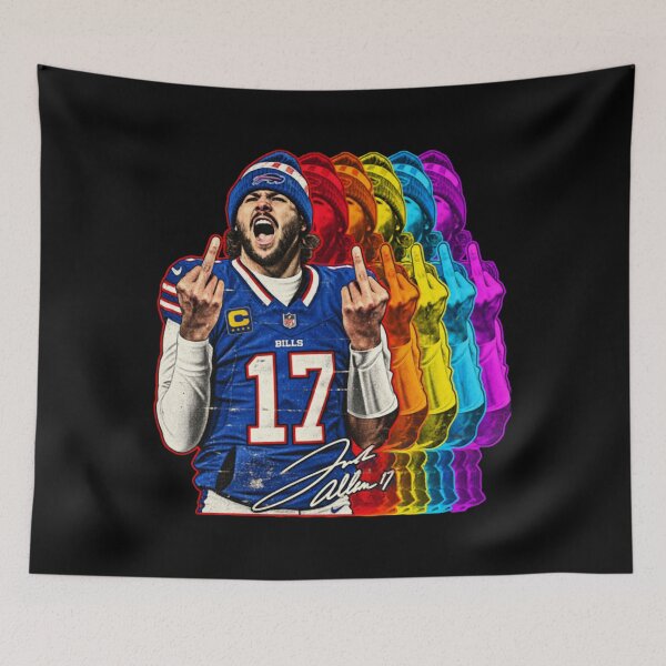 Item preview, football player allen rainbow - Josh Allen  designed and sold by UrukawaManko.